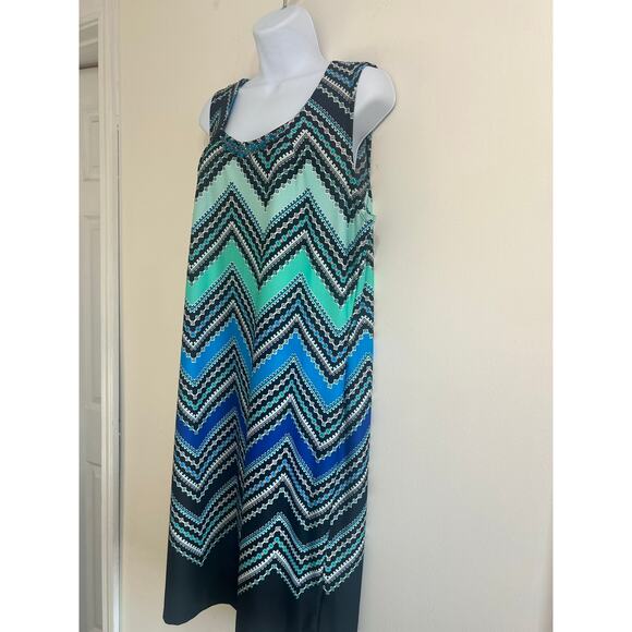 NY Collection Blue & Black Dress Size Large – Elegant and Versatile - Picture 2 of 7